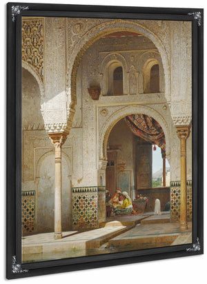 In The Courtyard Of The Alhambra By Adolf Seel