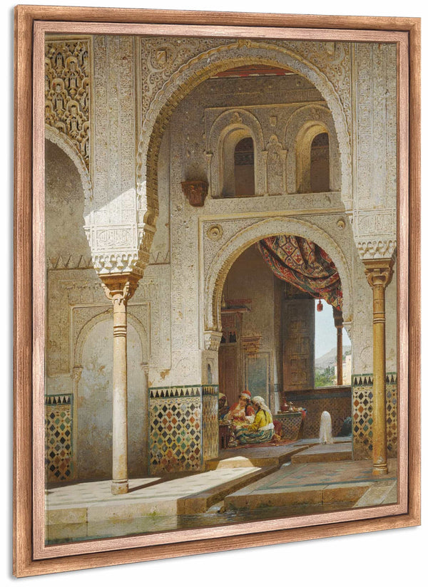 In The Courtyard Of The Alhambra By Adolf Seel