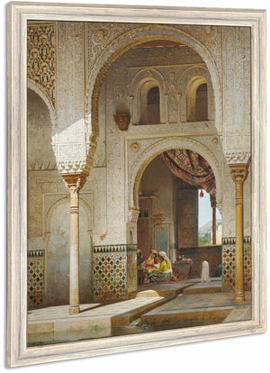 In The Courtyard Of The Alhambra By Adolf Seel