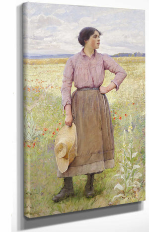 Charles Sprague Pearce In The Poppy Field Auvers Sur Oise By Charles Sprague Pearce