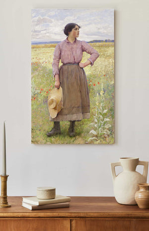 Charles Sprague Pearce In The Poppy Field Auvers Sur Oise By Charles Sprague Pearce