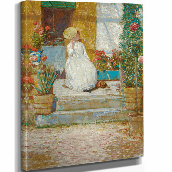 Childe Hassam 11" x 14" / Stretched Canvas Wrap In The Sun By Childe Hassam