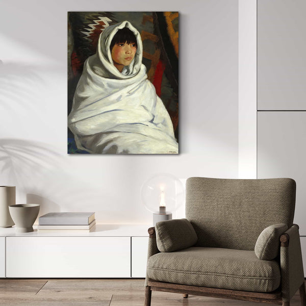 Robert Henri Indian Girl In White Blanket By Robert Henri