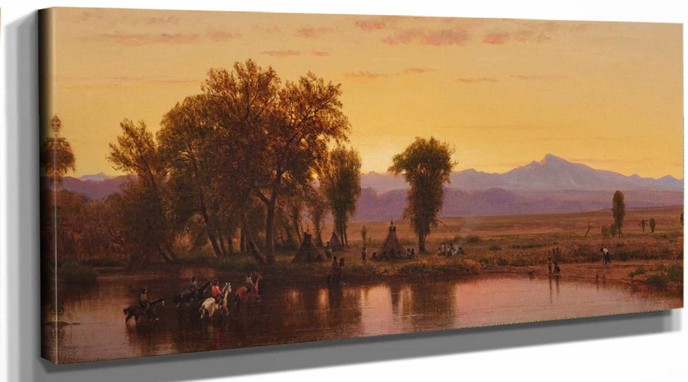 Worthington Whittredge Indians Crossing The Platte River By Worthington Whittredge