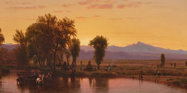 Worthington Whittredge Indians Crossing The Platte River By Worthington Whittredge