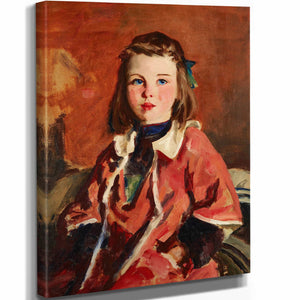 Robert Henri 11" x 14" / Stretched Canvas Wrap Irish Girl By Robert Henri