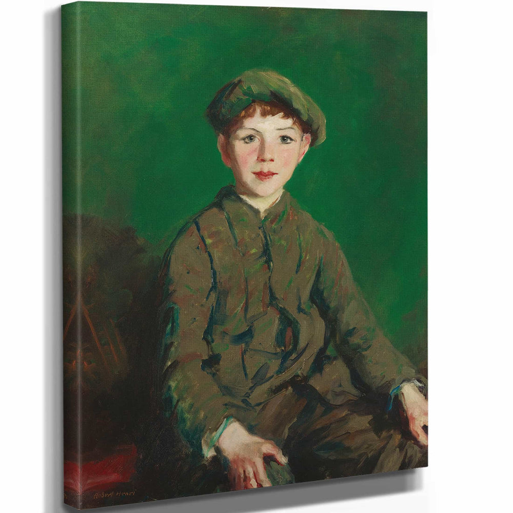 Robert Henri 11" x 14" / Stretched Canvas Wrap Irish Lad By Robert Henri