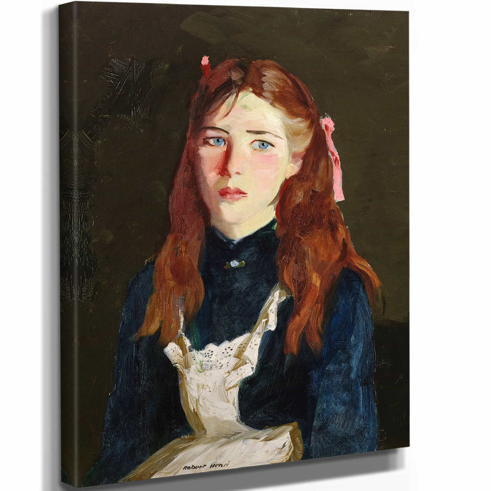 Robert Henri 11" x 14" / Stretched Canvas Wrap Irish Lass By Robert Henri