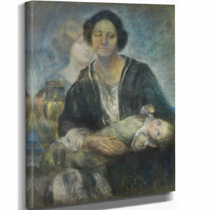 Alice Pike Barney 11" x 14" / Stretched Canvas Wrap Italian Woman With Child By Alice Pike Barney