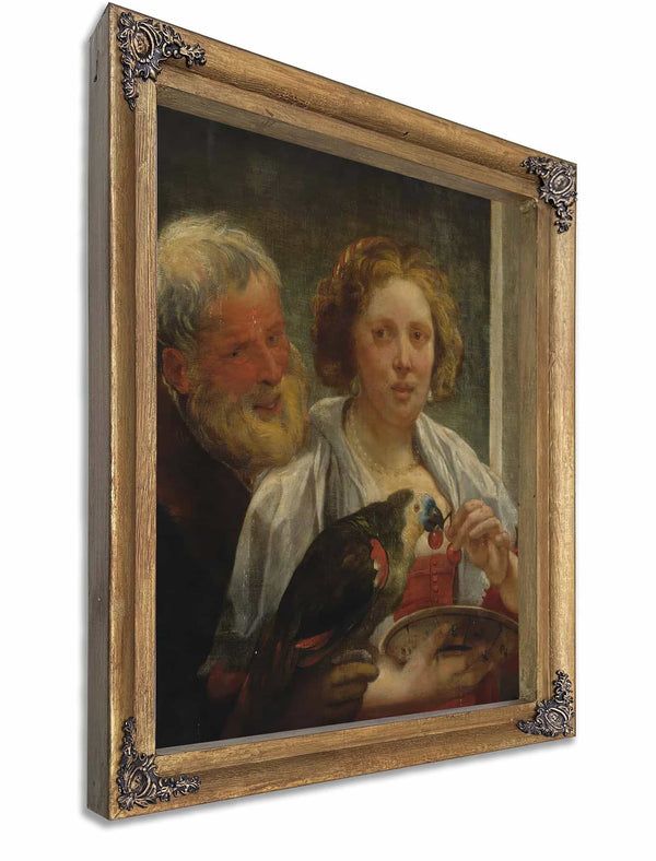 A Bearded Man And A Woman With A Parrot Unrequited Love By Jacob Jordaens