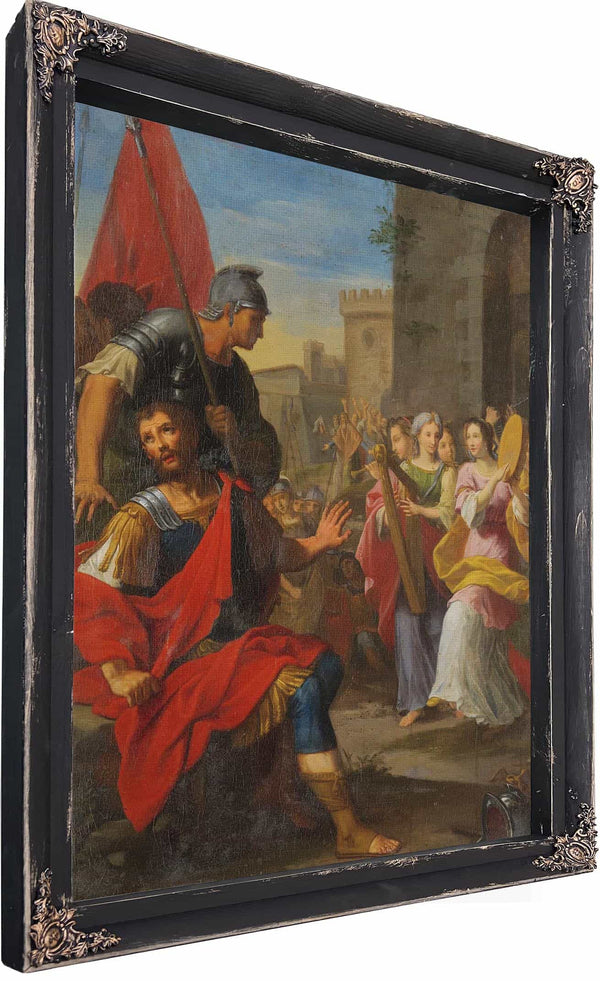 Jephthah And His Daughter By Bolognese School