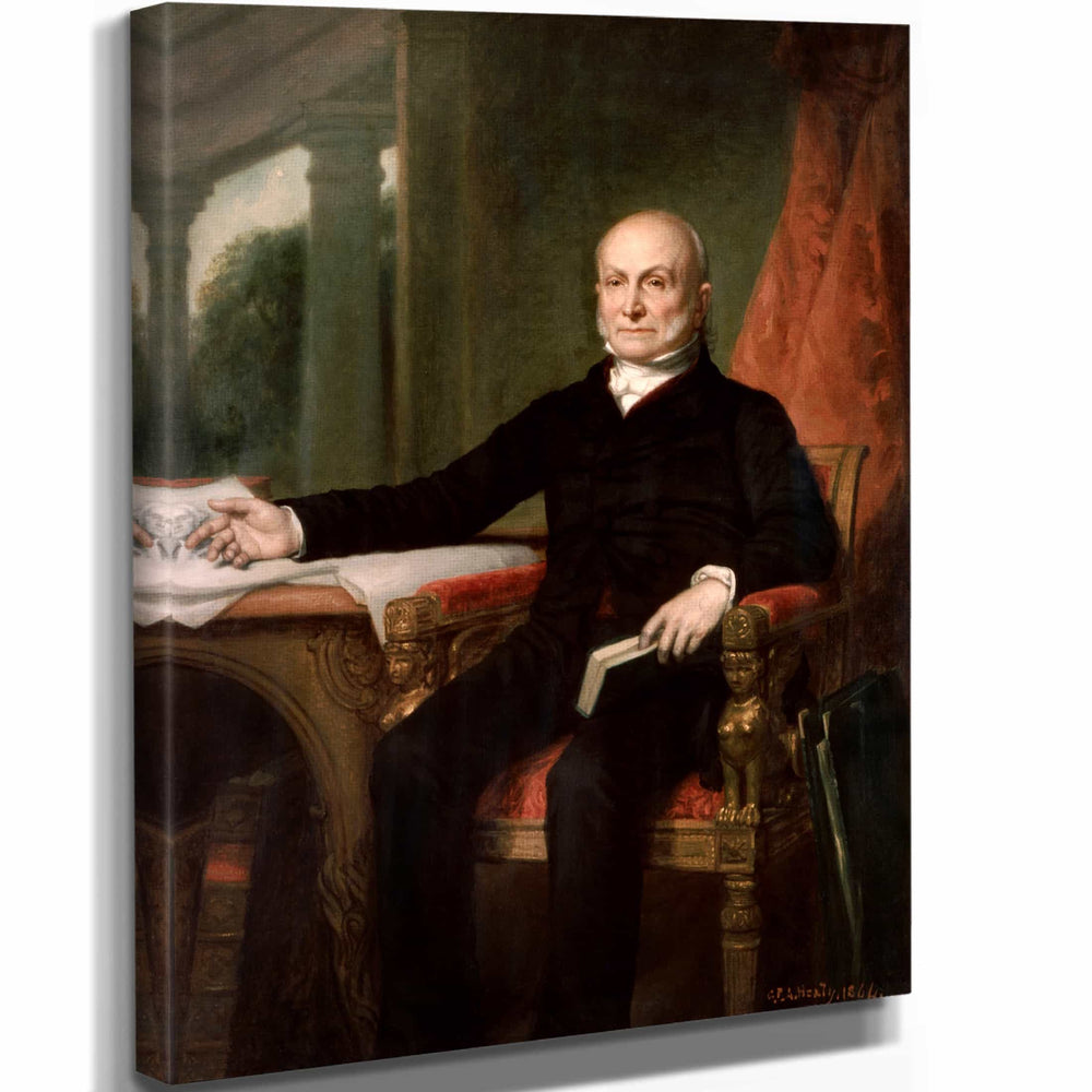 George Peter Alexander Healy 11" x 14" / Stretched Canvas Wrap John Quincy Adams By George Peter Alexander Healy