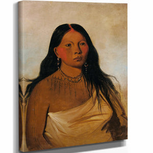 George Catlin 11" x 14" / Stretched Canvas Wrap Kah Kee Tsee Thighs A Wichita Woman By George Catlin