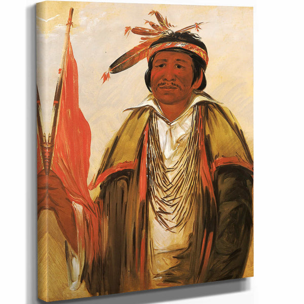 George Catlin 11" x 14" / Stretched Canvas Wrap Ke Chim Qua Big Bear By George Catlin