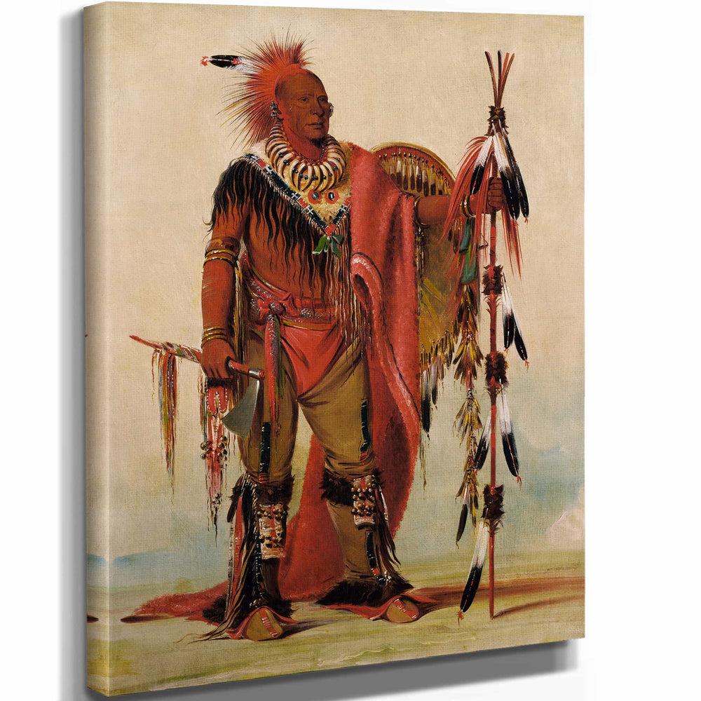 George Catlin 11" x 14" / Stretched Canvas Wrap Kee O Kuk The Watchful Fox Chief Of The Tribe By George Catlin