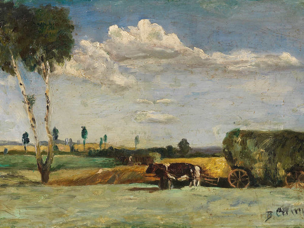 Bruno Gimpel Kleine Landschaft Mit Heuwagen By Bruno Gimpel