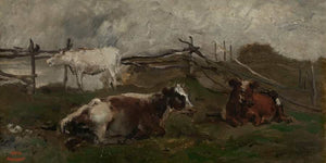 Charles Francois Daubigny Koeien In De Weide By Charles Francois Daubigny