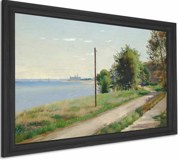 Kystlandskab Med Kronborg I Baggrunden Sommer By Carl Carlsen