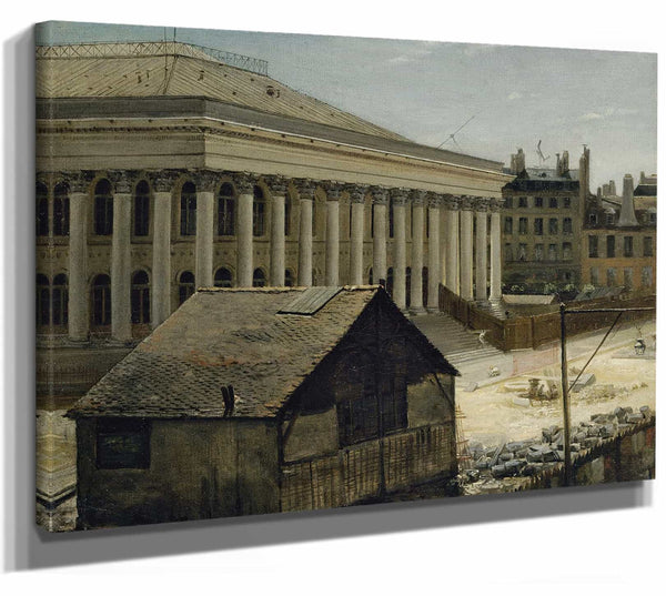 Etienne Bouhot 14" x 11" / Stretched Canvas Wrap La Bourse En Construction By Etienne Bouhot