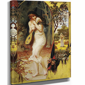 Frederick Arthur Bridgman 11" x 14" / Stretched Canvas Wrap La Cigale By Frederick Arthur Bridgman