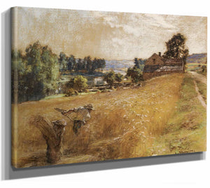 Leon Augustin Lhermitte 14" x 11" / Stretched Canvas Wrap La Fenaison By Leon Augustin Lhermitte