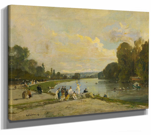 Luigi Loir 14" x 11" / Stretched Canvas Wrap La Fete Nautique By Luigi Loir