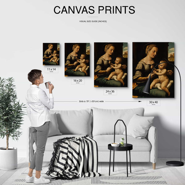 Carl Eggers 11" x 14" / Stretched Canvas Wrap La Madonna Del Garofano By Carl Eggers