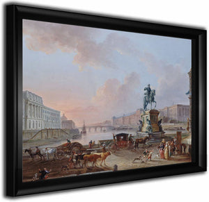 La Monnaie Le Pont Royal Et Le Louvre Vus Du Terre Plein Du Pont Neuf By Jean Baptiste Lallemand