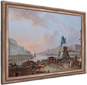 La Monnaie Le Pont Royal Et Le Louvre Vus Du Terre Plein Du Pont Neuf By Jean Baptiste Lallemand