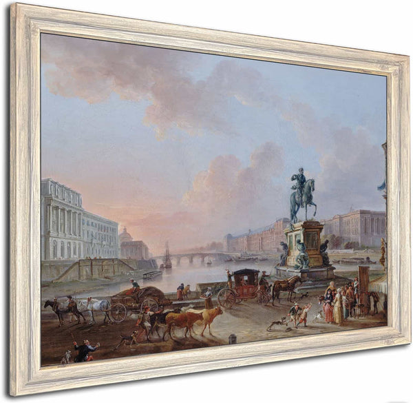 La Monnaie Le Pont Royal Et Le Louvre Vus Du Terre Plein Du Pont Neuf By Jean Baptiste Lallemand