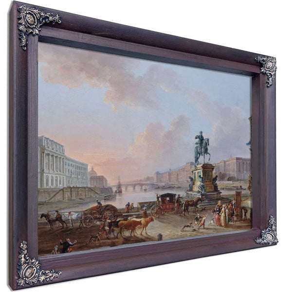 La Monnaie Le Pont Royal Et Le Louvre Vus Du Terre Plein Du Pont Neuf By Jean Baptiste Lallemand