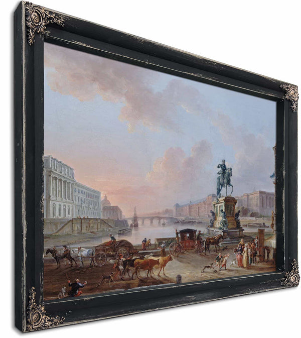 La Monnaie Le Pont Royal Et Le Louvre Vus Du Terre Plein Du Pont Neuf By Jean Baptiste Lallemand