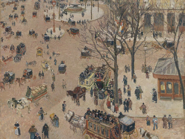 Camille Pissarro La Place Du Theatre Francais By Camille Pissarro