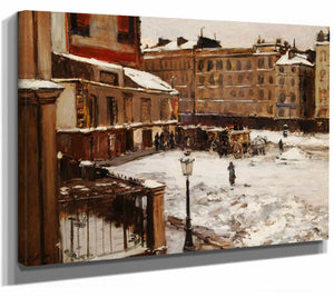 La Place Pigalle Sous La Neige By Emile Louis Mathon