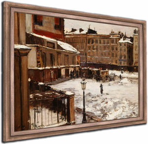 La Place Pigalle Sous La Neige By Emile Louis Mathon