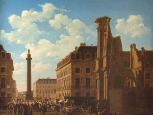 Etienne Bouhot La Place Vendome Et La Rue De Castiglione Avec Les Ruines De Leglise Des Feuillants By Etienne Bouhot