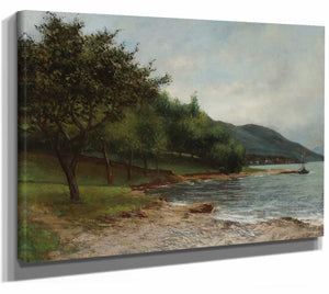 Gustave Courbet La Rive Du Lac Leman By Gustave Courbet