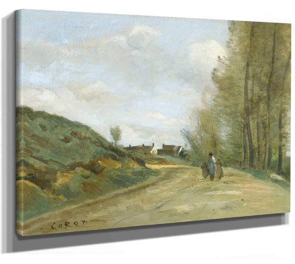 La Route De Gouvieux Pres De Chantilly By Jean Baptiste Camille Corot