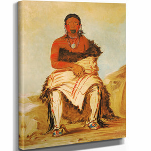 George Catlin 11" x 14" / Stretched Canvas Wrap La Shah Le Staw Hix Man Chief A Republican Pawnee By George Catlin