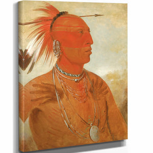 George Catlin 11" x 14" / Stretched Canvas Wrap La Wah He Coots La Shaw No Brave Chief A Skidi Pawnee By George Catlin