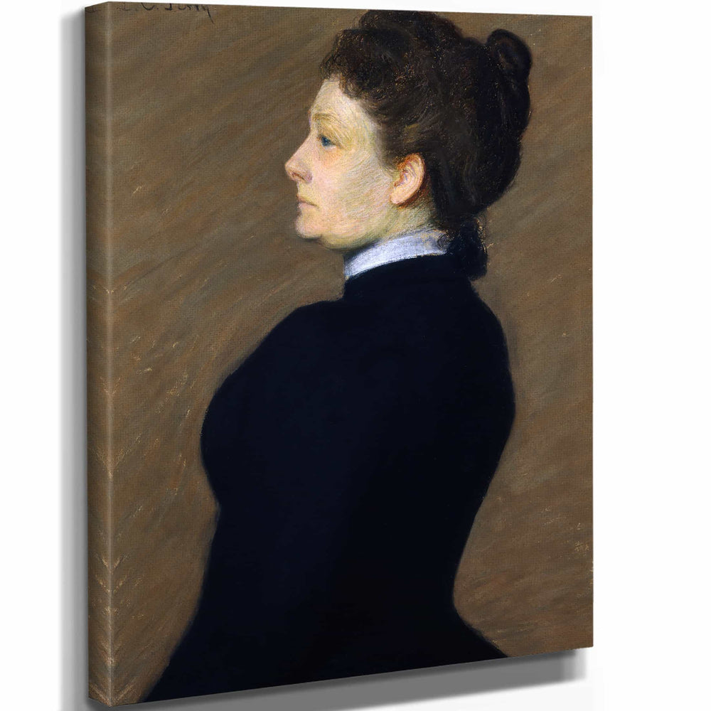 Lilla Cabot Perry 11" x 14" / Stretched Canvas Wrap Lady In Black By Lilla Cabot Perry