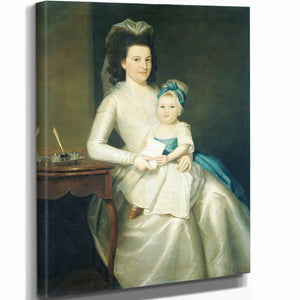 Ralph Earl 11" x 14" / Stretched Canvas Wrap Lady Williams And Child By Ralph Earl