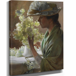 Lady With A Bouquet By Charles Courtney Curran