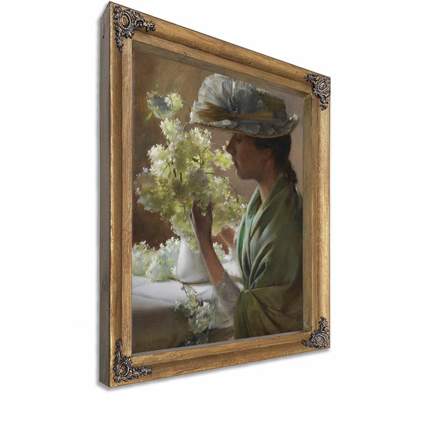 Lady With A Bouquet By Charles Courtney Curran