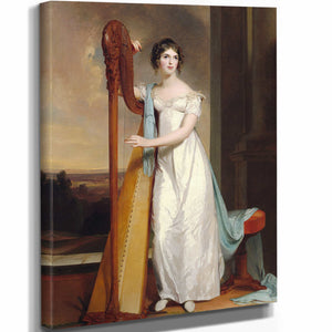 Thomas Sully 11" x 14" / Stretched Canvas Wrap Lady With A Harp Eliza Ridgely By Thomas Sully