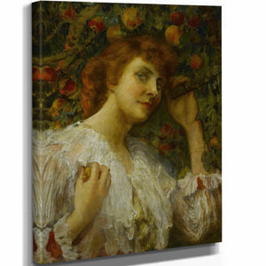 Frederick Arthur Bridgman 11" x 14" / Stretched Canvas Wrap Lady With Peaches By Frederick Arthur Bridgman