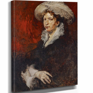 Joseph Frank Currier 11" x 14" / Stretched Canvas Wrap Lady With Plumed Hat By Joseph Frank Currier