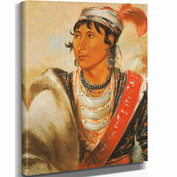 George Catlin 11" x 14" / Stretched Canvas Wrap Lah Shee The Licker Called Creek Billy By George Catlin