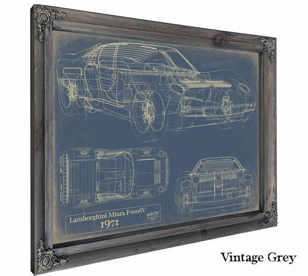 Lamborghini Miura p400sv 1971 Wall Art from Bella Frye.