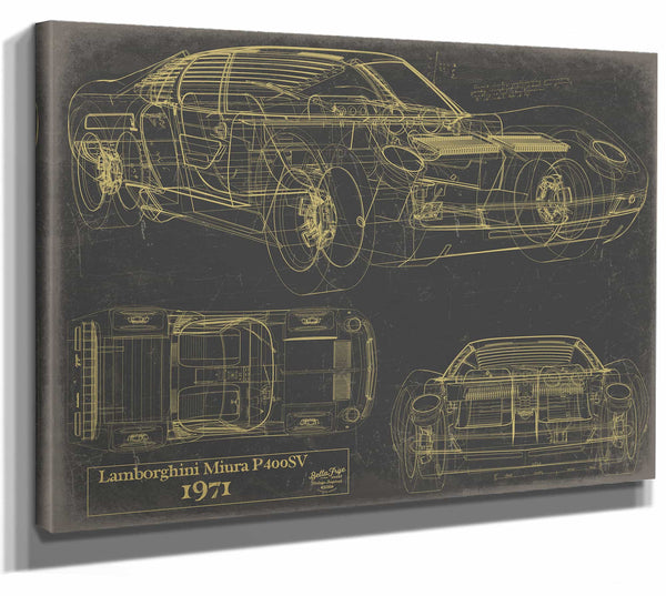 Lamborghini Miura p400sv 1971 Wall Art from Bella Frye.